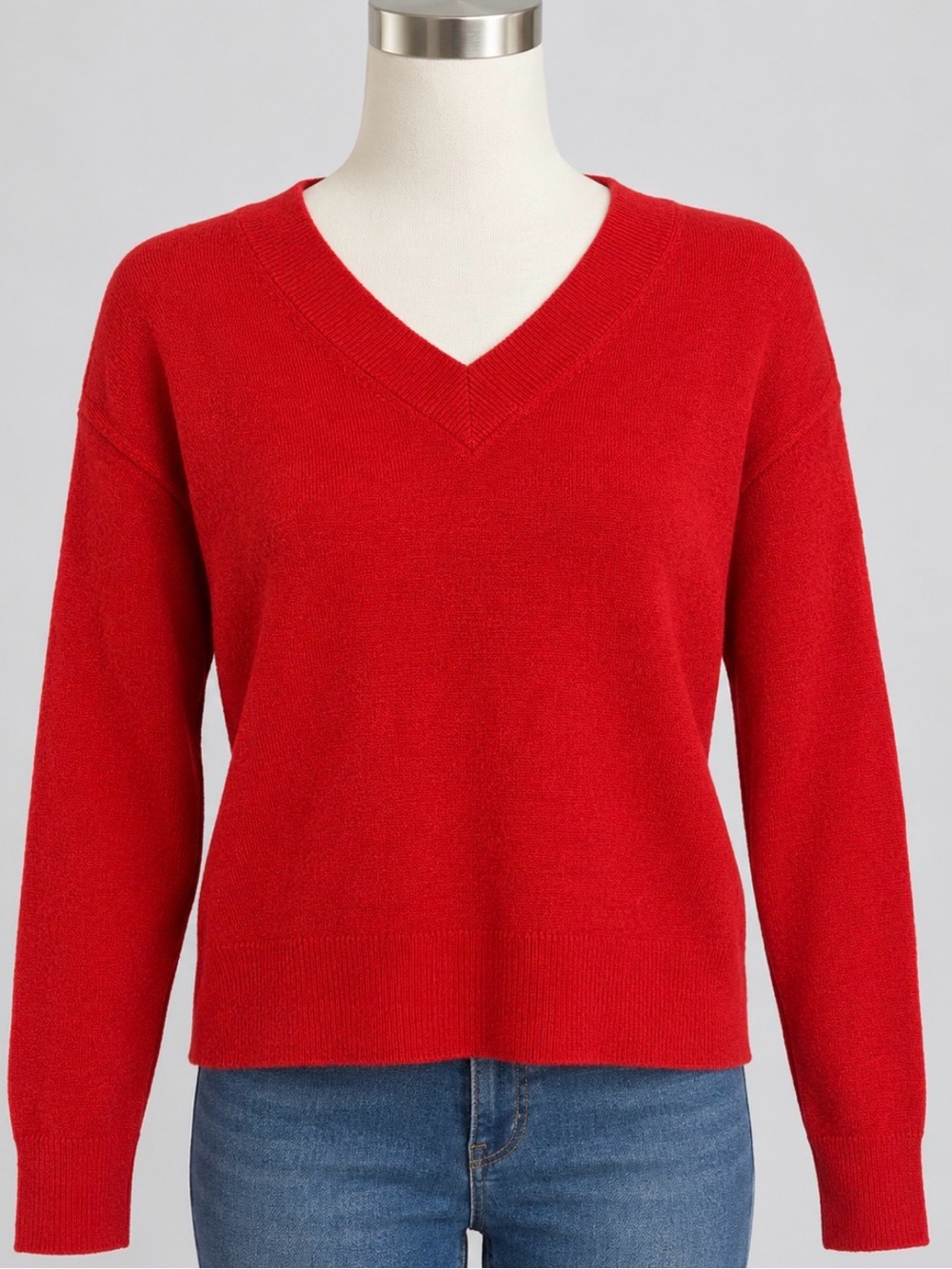 Madewell Cashmere V-Neck Sweater in Burnt Orange